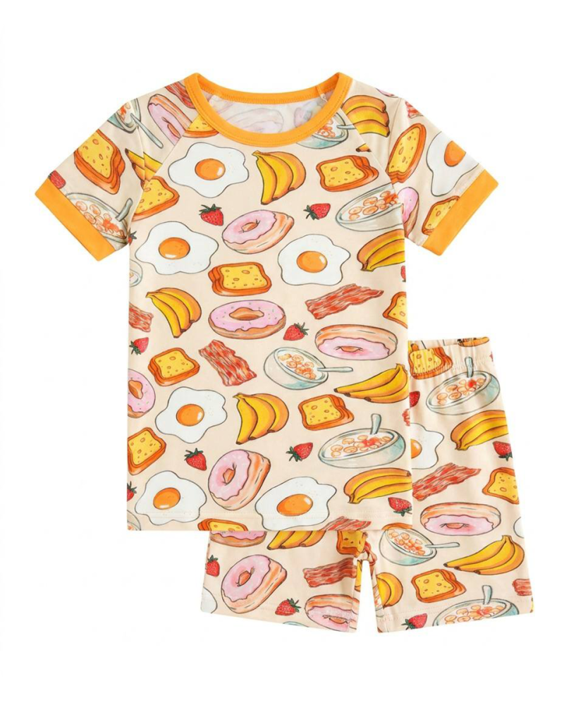 Bamboo PJs for Kids in Breakfast Bliss