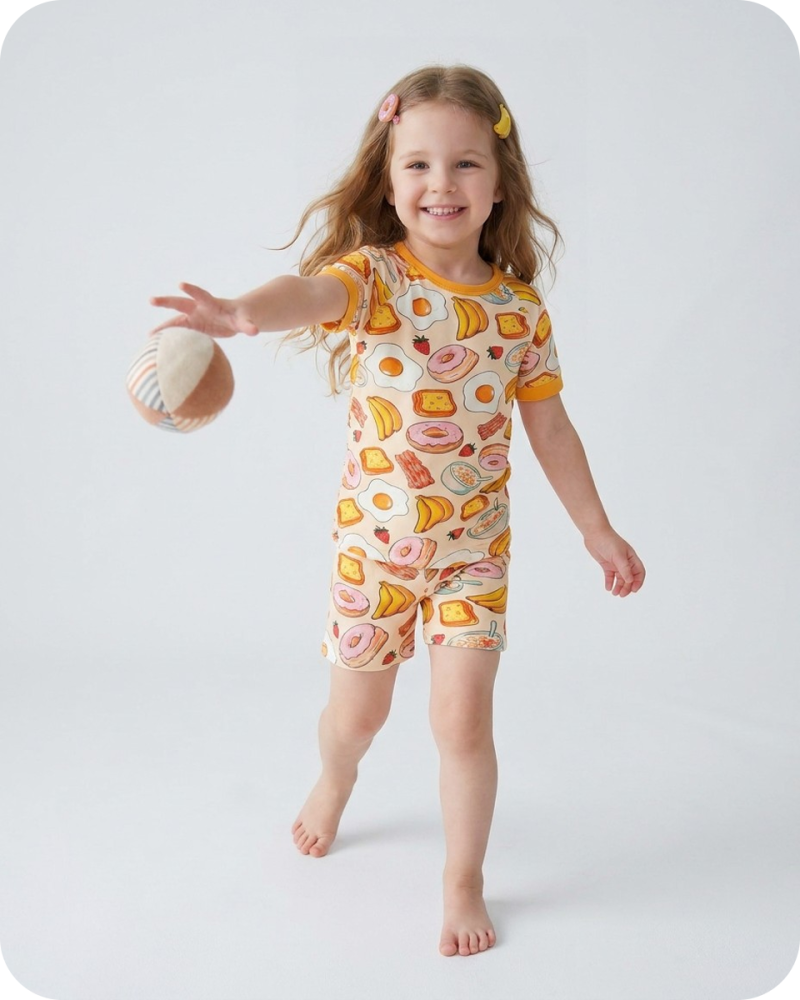 Bamboo PJs for Kids in Breakfast Bliss