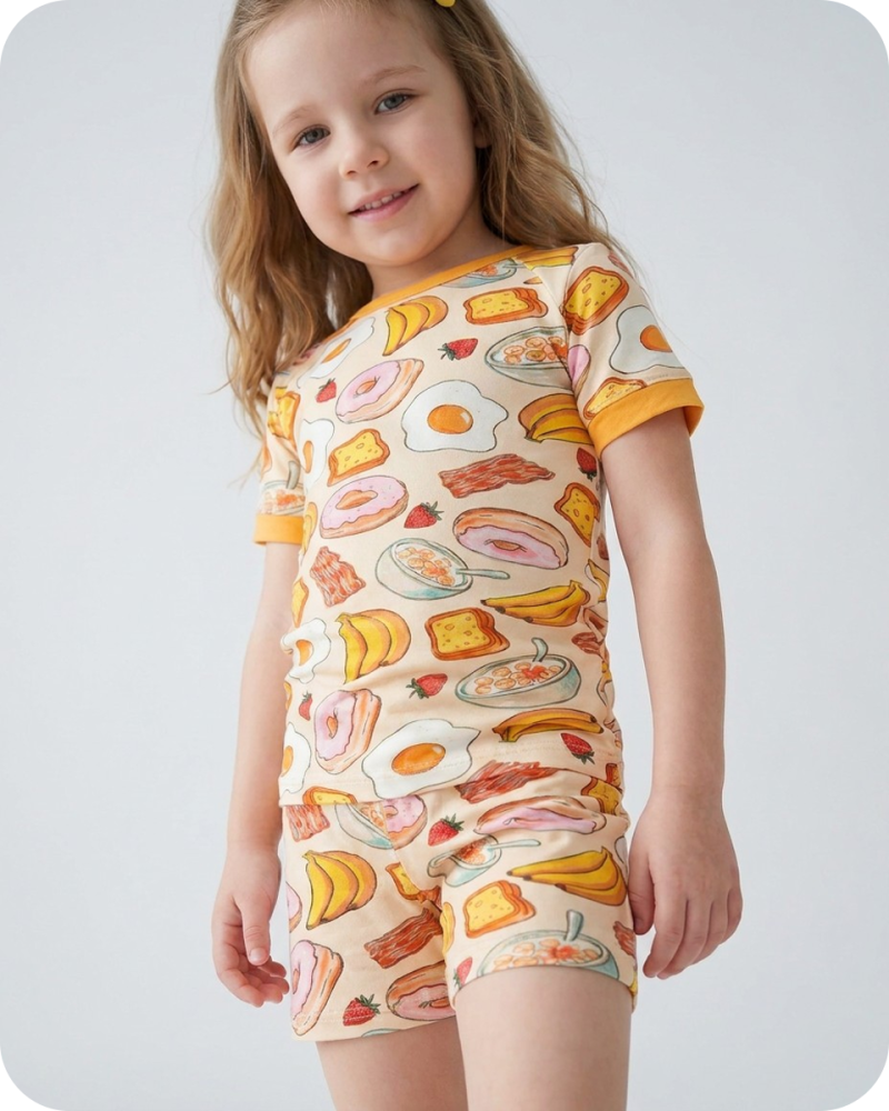 Bamboo PJs for Kids in Breakfast Bliss