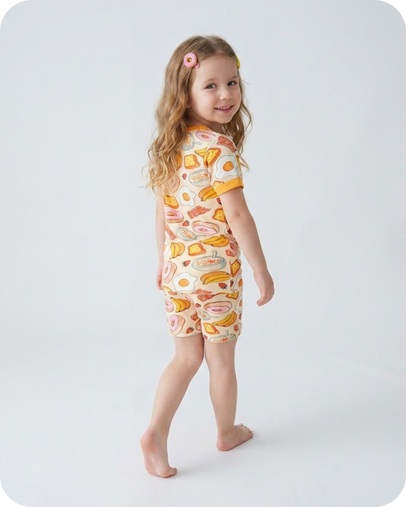 Bamboo PJs for Kids in Breakfast Bliss