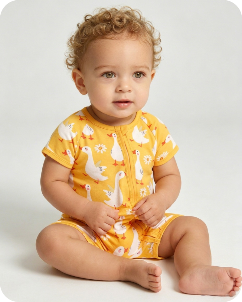 Goose & Daisy Bamboo Baby Summer Romper