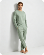 Men's Bamboo Pajama Pants Solid Green
