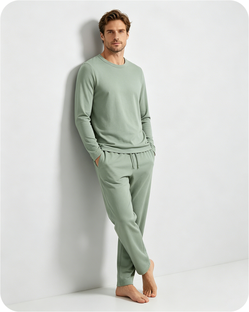 Men's Bamboo Pajama Pants Solid Green