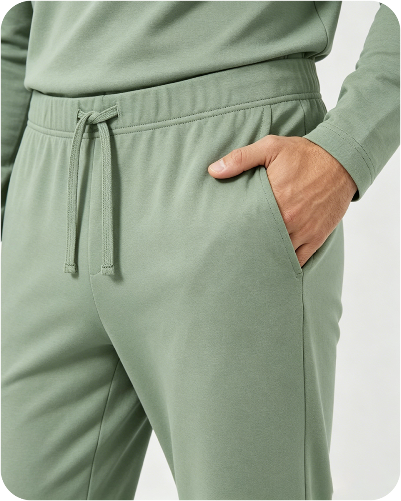 Men's Bamboo Pajama Pants Solid Green