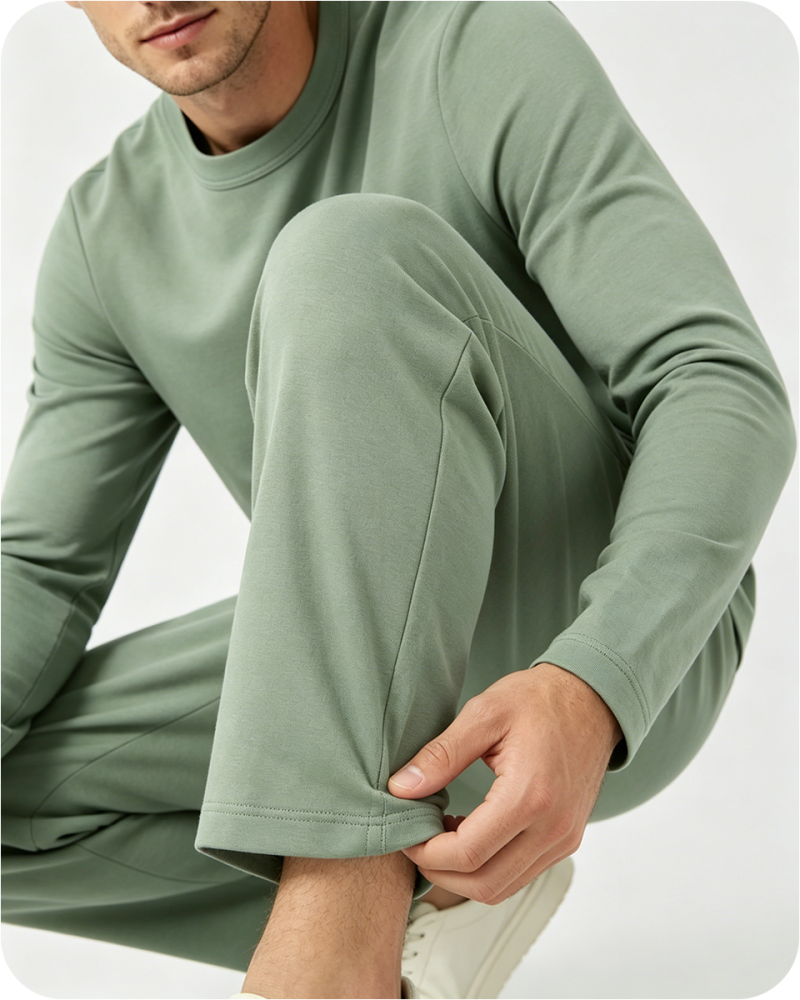 Men's Bamboo Pajama Pants Solid Green