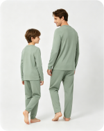 Men's Bamboo Pajama Top Solid Green