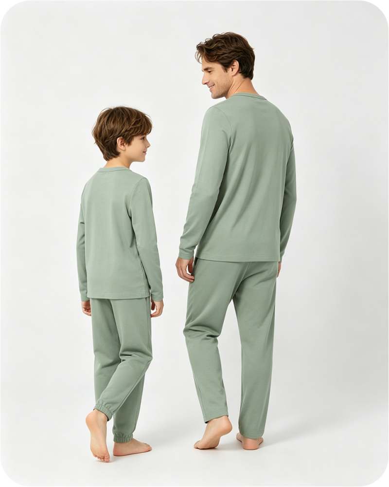 Men's Bamboo Pajama Top Solid Green