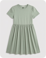 Mommy and Me Bamboo Matching Dresses Solid Green