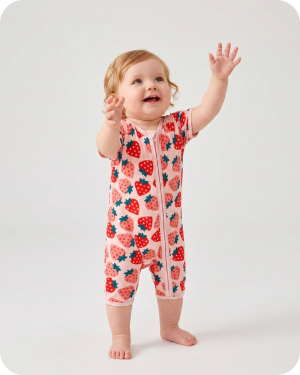 Strawberry Bamboo Baby Girl Short Pajama Set
