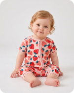 Strawberry Bamboo Baby Girl Short Pajama Set