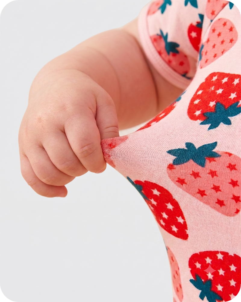 Strawberry Bamboo Baby Girl Short Pajama Set