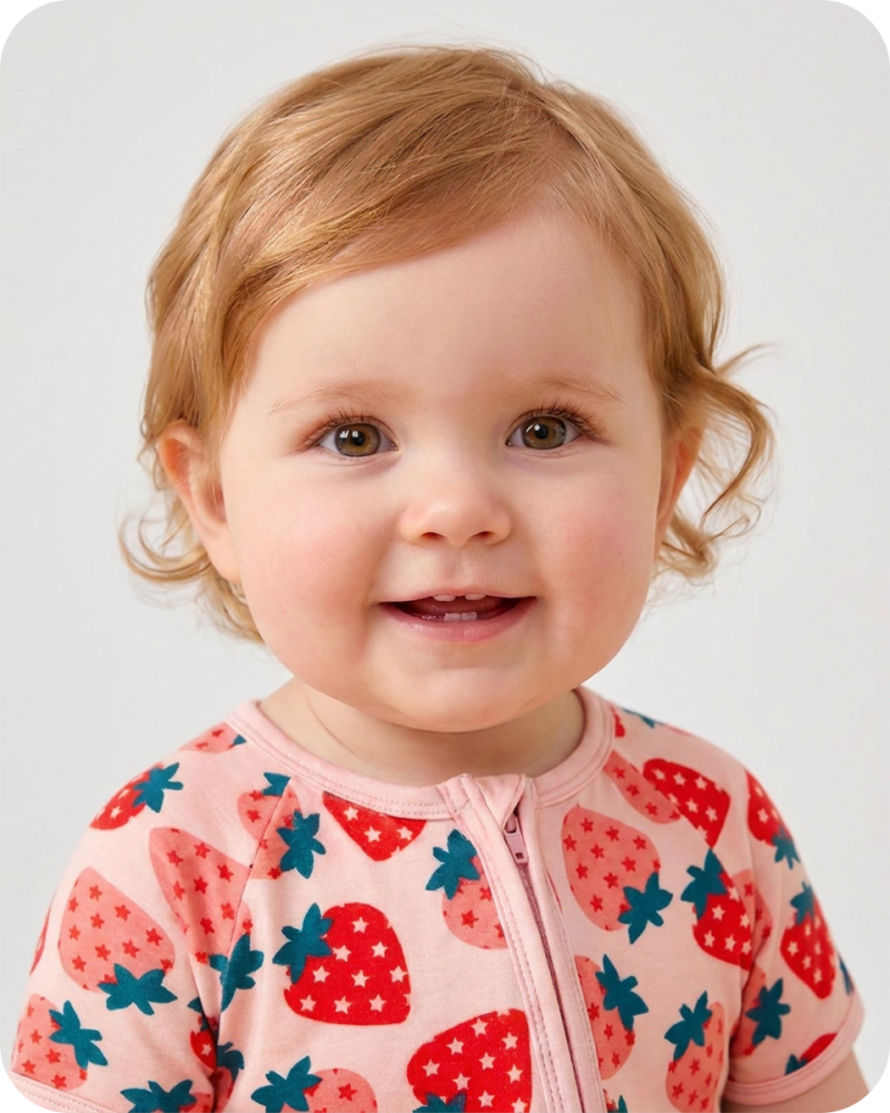 Strawberry Bamboo Baby Girl Short Pajama Set