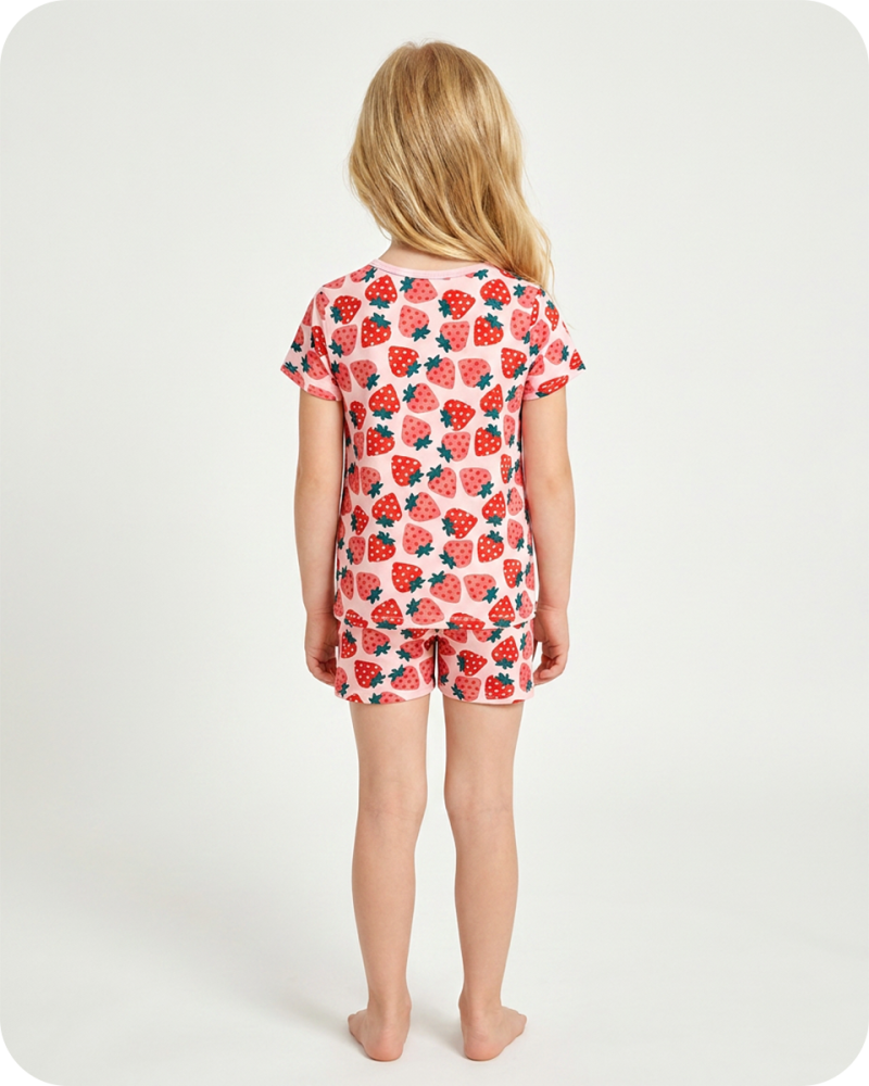 Strawberry Bamboo Kids Short Pajama Set