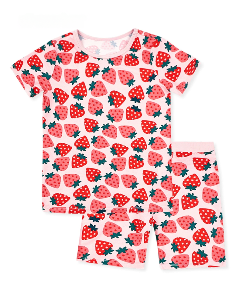 Strawberry Bamboo Kids Short Pajama Set