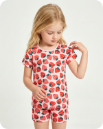Strawberry Bamboo Kids Short Pajama Set