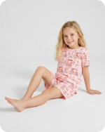 Toddler Bamboo Pajama Set in Tee Time Blossom Pink