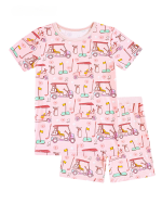 Toddler Bamboo Pajama Set in Tee Time Blossom Pink