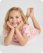 Toddler Bamboo Pajama Set in Tee Time Blossom Pink