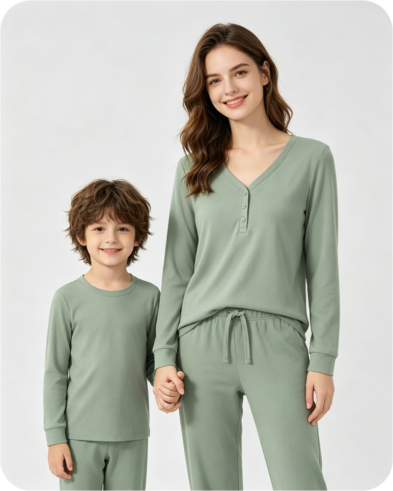 Women's Pajama Top V Neck Solid Green