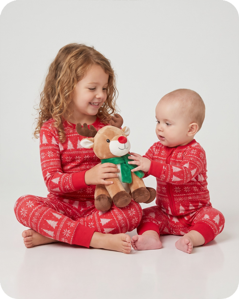 Bamboo Baby Christmas Pajamas Zippie Red Tree