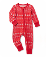 Bamboo Baby Christmas Pajamas Zippie Red Tree