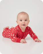 Bamboo Baby Christmas Pajamas Zippie Red Tree