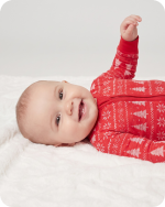Bamboo Baby Christmas Pajamas Zippie Red Tree