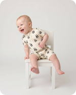 Bamboo Baby Pajamas Short Sleeve Romper Panda