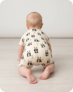 Bamboo Baby Pajamas Short Sleeve Romper Panda