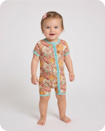 Bamboo Baby Shorty Romper Vintage Floral