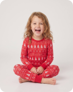 Bamboo Kids Christmas Pajamas Red Tree