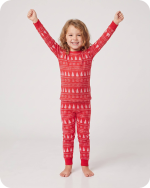 Bamboo Kids Christmas Pajamas Red Tree