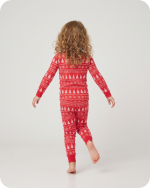 Bamboo Kids Christmas Pajamas Red Tree