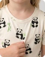 Bamboo Kids Pajamas Shortie Set Panda