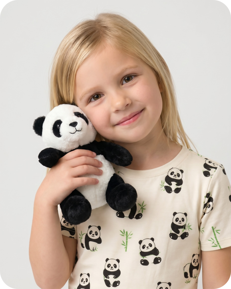 Bamboo Kids Pajamas Shortie Set Panda