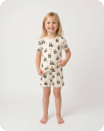Bamboo Kids Pajamas Shortie Set Panda