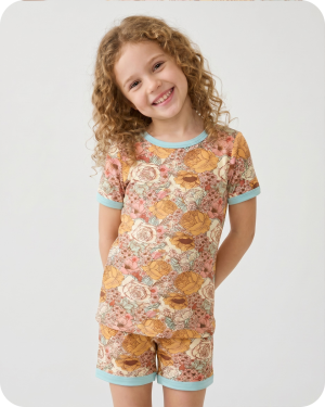 Bamboo Kids Short Pajama Set Vintage Floral