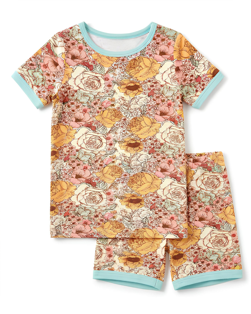 Bamboo Kids Short Pajama Set Vintage Floral