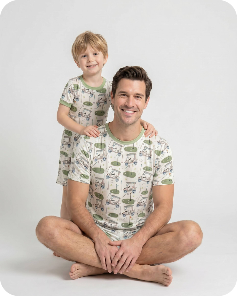 Bamboo Matching Dad and Son Outfits Sage Gree