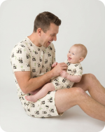 Dad and Son Bamboo Matching Clothes Men's Set Panda
