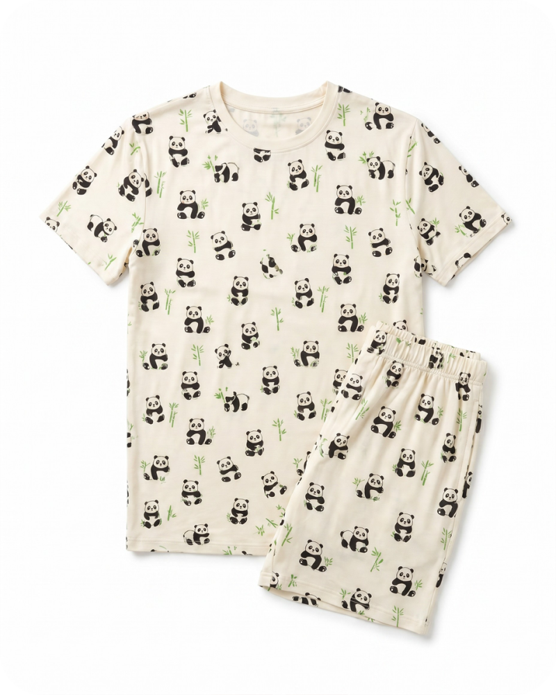 Dad and Son Bamboo Matching Clothes Men's Set Panda