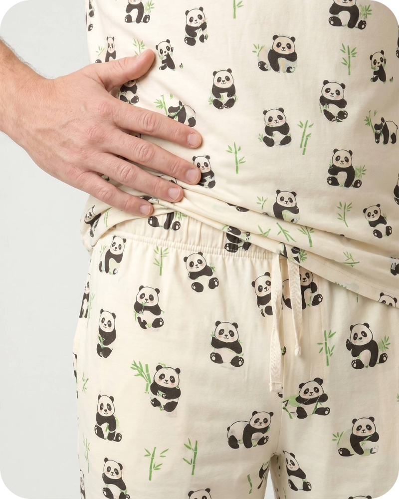 Dad and Son Bamboo Matching Clothes Men's Set Panda