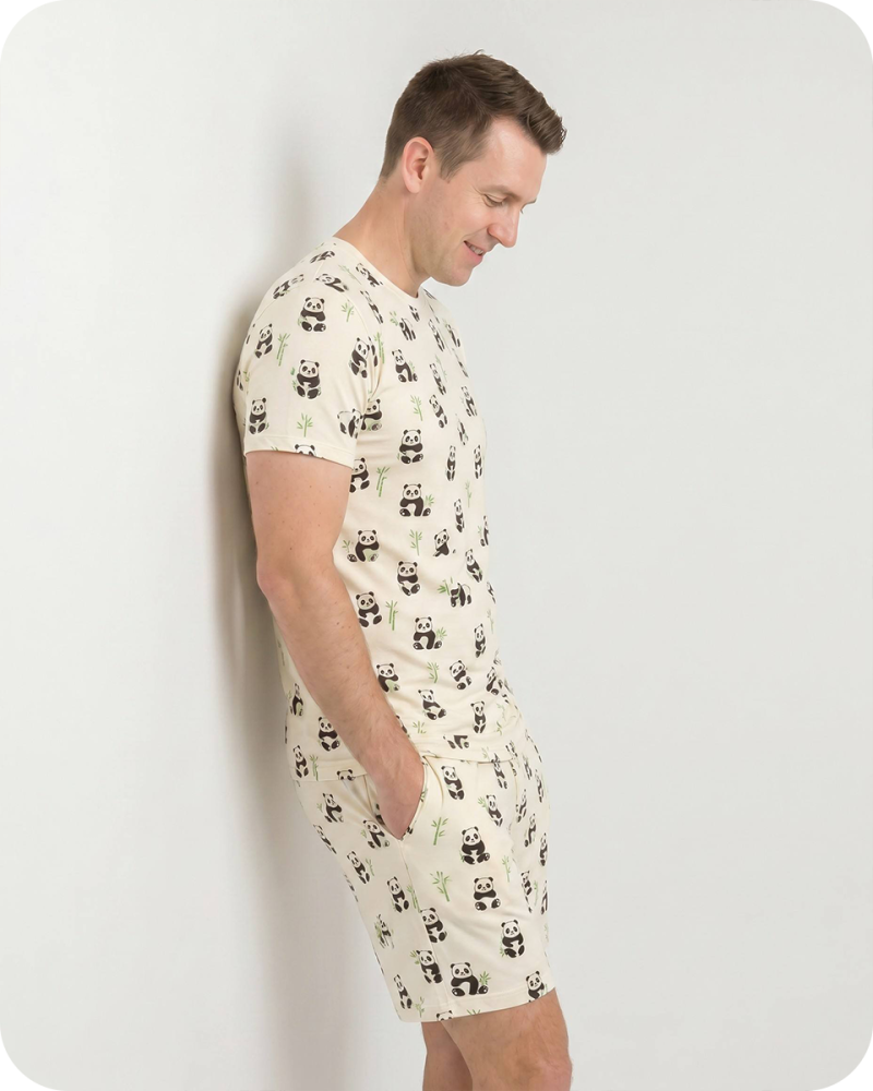 Dad and Son Bamboo Matching Clothes Men's Set Panda