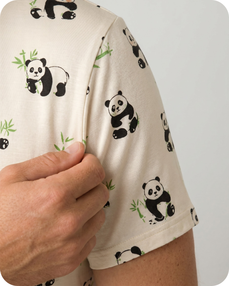 Dad and Son Bamboo Matching Clothes Men's Set Panda