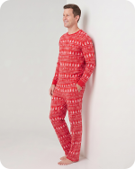 Dad and Son Matching Christmas Outfits Red Tree