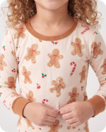 Kids Bamboo Christmas Pajamas Gingerbread Cream