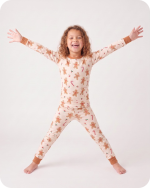 Kids Bamboo Christmas Pajamas Gingerbread Cream