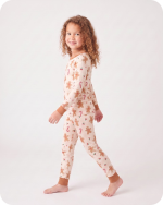 Kids Bamboo Christmas Pajamas Gingerbread Cream