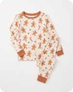 Kids Bamboo Christmas Pajamas Gingerbread Cream