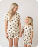 Bamboo Kids Pajamas Shortie Set Panda